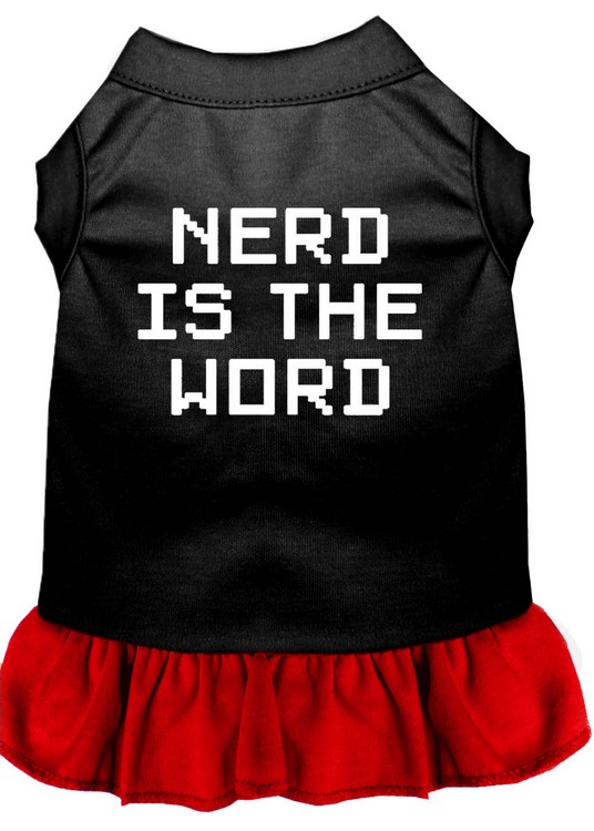 Nerd is the Word Screen Print Dress Black with Red XXXL